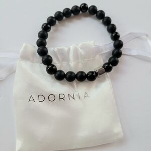 Adornia Men's Stainless Steel Bead Bracelet Black